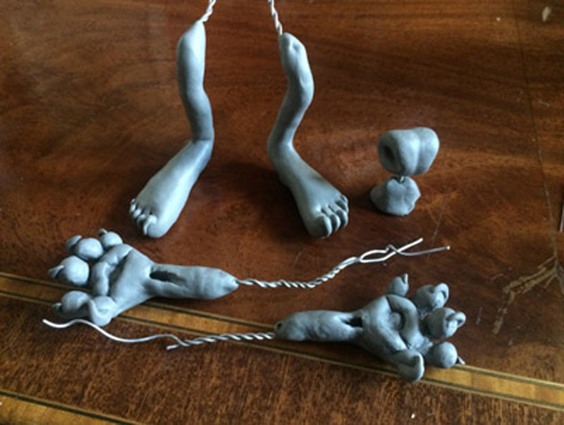 Limbs and a nose made from Supersculpey